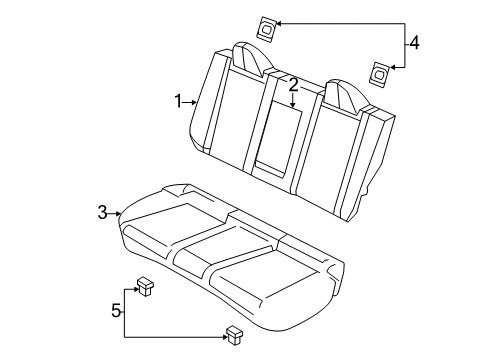 2008 Chrysler Sebring Rear Seat Components Rear Seat Cushion Diagram for 1FU801J3AA