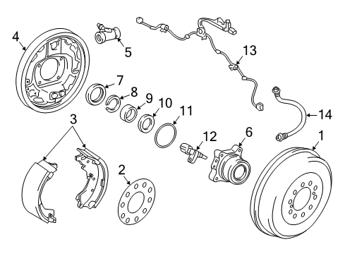 2017 Toyota Tacoma Anti-Lock Brakes Backing Plate Diagram for 47043-04030