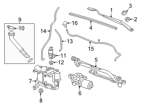 2020 Chevrolet Spark Wipers Front Transmission Diagram for 42751669