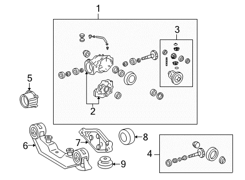 2006 Pontiac Vibe Axle & Differential - Rear Support, Differential Carrier Diagram for 88969212