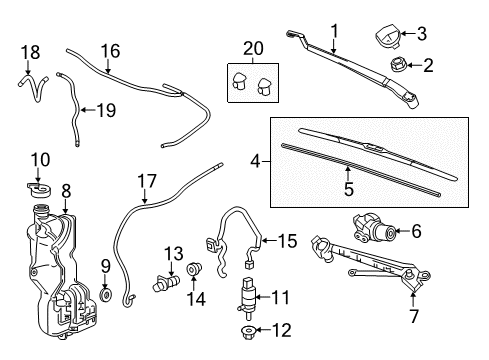 2016 Cadillac CT6 Wiper & Washer Components Washer Pump Diagram for 84518406