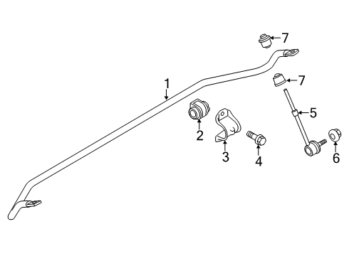 2019 Lincoln MKC Stabilizer Bar & Components - Rear Stabilizer Link Nut Diagram for -W520213-S442