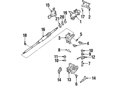 1996 Lexus SC400 Upper Steering Column Gear Assy, Tilt Steering, W/Motor Diagram for 45810-50010