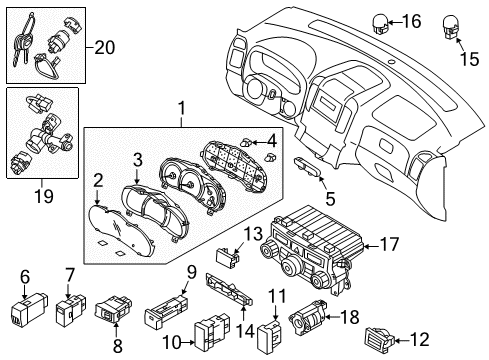 2014 Kia Sedona Switches Switch Assembly-Park Brake Diagram for 938304D000
