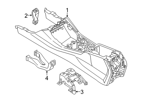 2021 BMW X4 Console CENTER CONSOLE LEATHER WITH Diagram for 51168074815