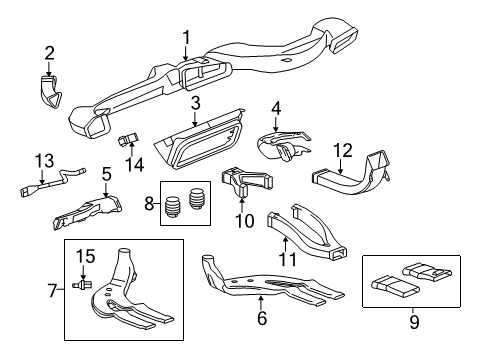 2010 Saab 9-5 Ducts Floor Duct Diagram for 13242025