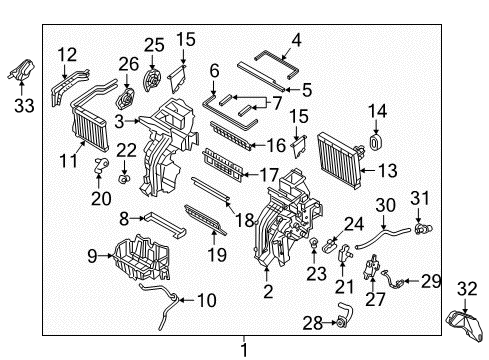 2018 Hyundai Accent HVAC Case ACTUATOR Motor Assembly Diagram for 97159F9000