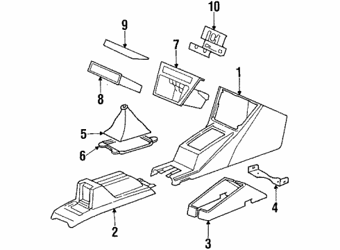 1988 Acura Integra Center Console Boot, Change Lever *NH1L* (BLACK) Diagram for 77708-SB2-670ZA