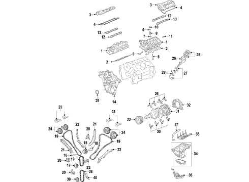 2013 Dodge Durango Engine Parts, Mounts, Cylinder Head & Valves, Camshaft & Timing, Variable Valve Timing, Oil Pan, Oil Pump, Adapter Housing, Crankshaft & Bearings, Pistons, Rings & Bearings Pan-Engine Oil Diagram for 68051598AC