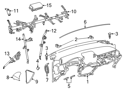 2020 Toyota C-HR Cluster & Switches, Instrument Panel Lower Brace Diagram for 55308-F4010