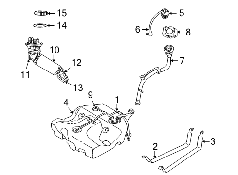 2006 Chrysler Sebring Fuel System Components Fuel-Fuel Diagram for 5093453AE