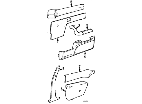 1987 BMW M6 Interior Trim Covering Column-Center Left Diagram for 51431875447