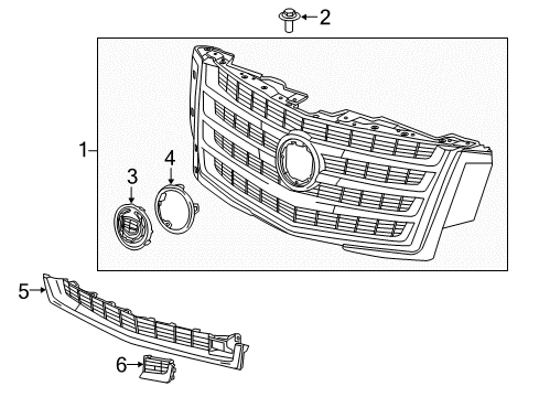 2015 Cadillac Escalade ESV Grille & Components Molding Asm-Front Bumper Fascia Lower Diagram for 22996061