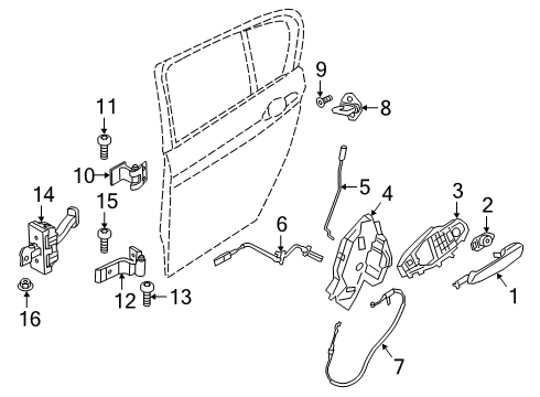 2021 BMW 330i Front Door Rear Door Brake Diagram for 51227432206