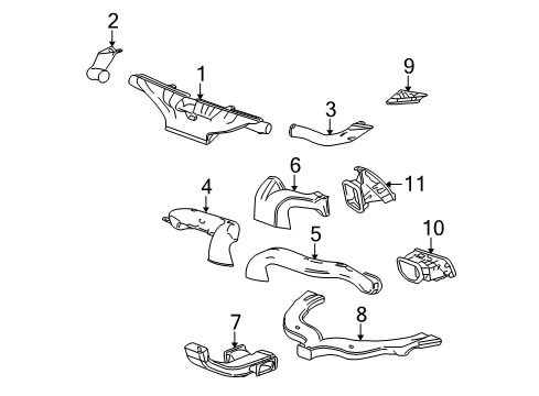 2015 Chevrolet Equinox Ducts Defroster Grille Diagram for 25984539