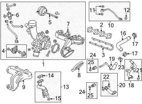 2016 Chevrolet Trax Turbocharger Turbocharger Asm Diagram for 55565353