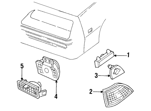 1988 Pontiac Sunbird License Lamps Lamp Asm-Front Side Marker Diagram for 918367