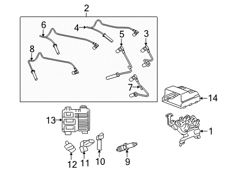 2009 Saturn Vue Ignition System Cable Diagram for 19351589