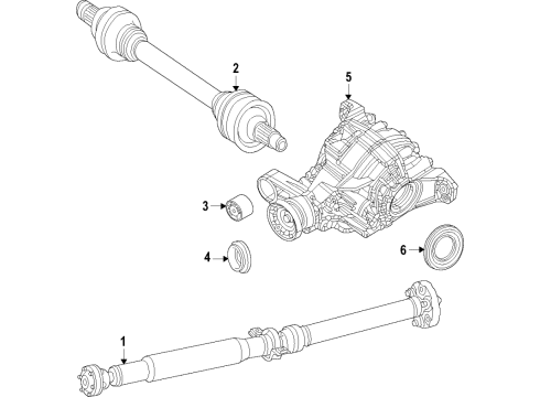 2021 Jeep Grand Cherokee L Rear Axle, Differential, Drive Axles, Propeller Shaft Mount-Differential Diagram for 68091399AA