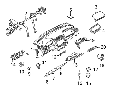 2005 BMW X5 Instrument Panel Insert Diagram for 51457002143