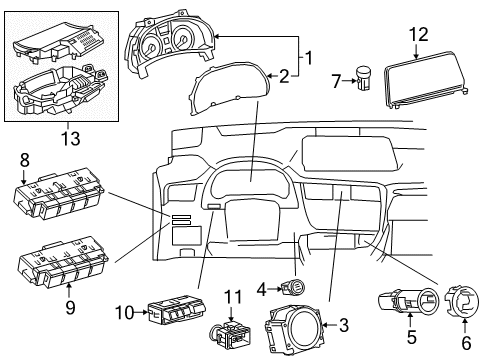 2021 Lexus RX350 Cluster & Switches, Instrument Panel Control & Panel Assembly Diagram for 84010-0E071