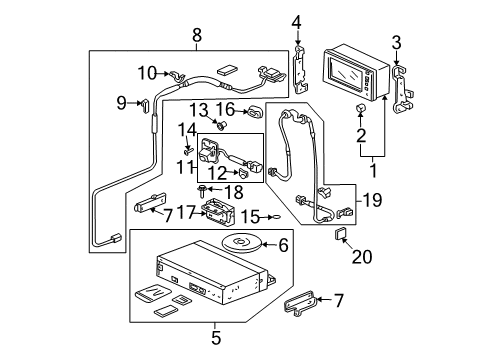 2003 Acura MDX Navigation System Screw-Washer (4X16) Diagram for 90116-S1F-000