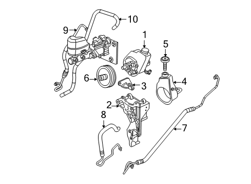 2001 GMC Sierra 1500 HD P/S Pump & Hoses, Steering Gear & Linkage Pressure Hose Diagram for 15295839