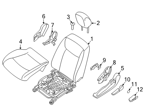 2015 Nissan Leaf Driver Seat Components Switch-Air-Pump-LH Diagram for 87335-3NF0A