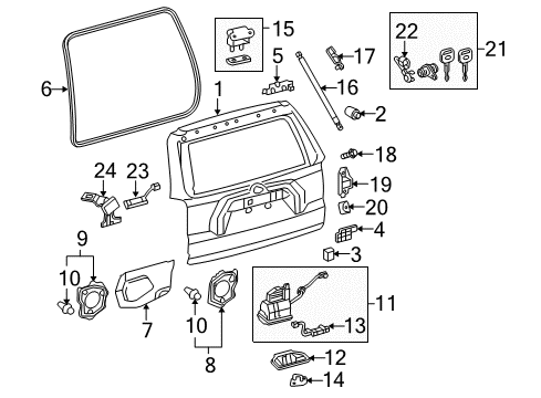 2013 Toyota 4Runner Gate & Hardware Access Cover Clip Diagram for 67199-35020