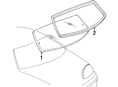 1997 Pontiac Grand Prix Back Glass, Reveal Moldings Bumper-Rear Door <Use 1C6L Diagram for 15739432