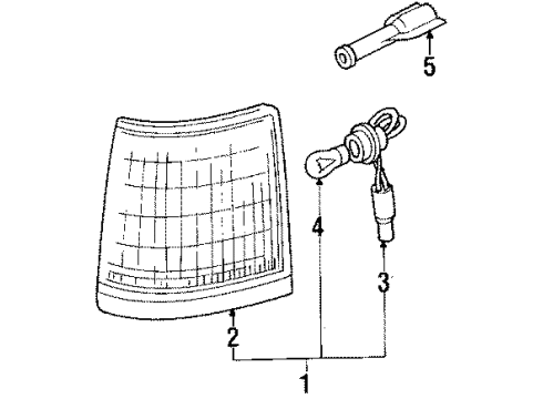 1994 Hyundai Sonata Bulbs Front Combination Lamp Bulb Holder Assembly Diagram for 92340-33550