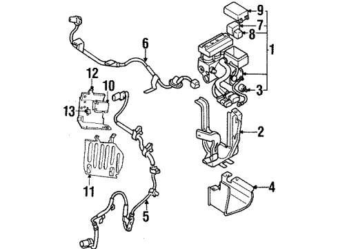1996 Eagle Talon Anti-Lock Brakes Sensor Rear Abs Diagram for MB928940