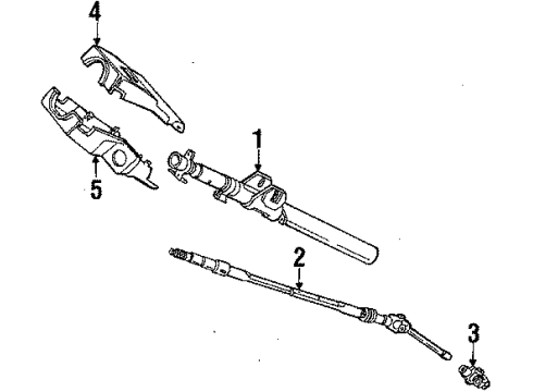 1985 Honda Civic Steering Column & Wheel, Steering Gear & Linkage Shaft, Steering Diagram for 53310-SB6-671