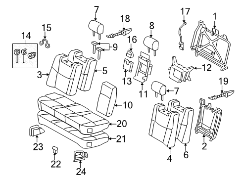 2012 Toyota Avalon Rear Seat Components Headrest, Outer Diagram for 71940-07061-A2