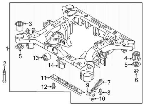 2022 Hyundai Ioniq 5 Suspension Mounting - Rear RAIL Diagram for 55460GI500