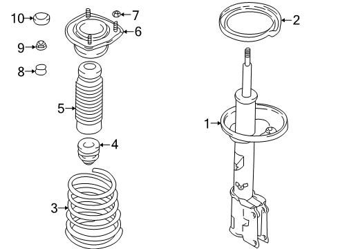 2006 Hyundai Elantra Struts & Components - Rear Pipe Diagram for 55313-17000