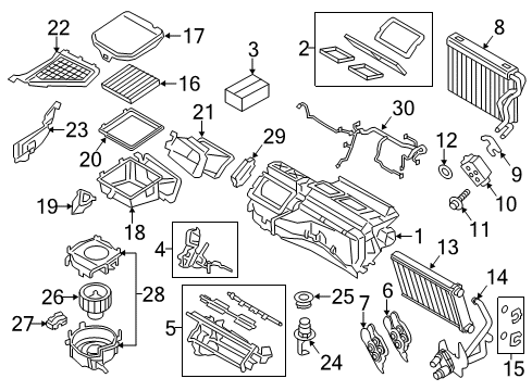 2015 BMW X3 Blower Motor & Fan Set Of Parts Heater/Air Condit. Housing Diagram for 64119128986