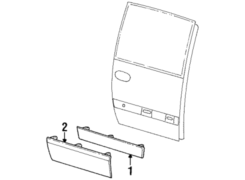 1998 Chrysler Town & Country Exterior Trim - Side Loading Door Molding-Sliding Door Diagram for HU90TZZ