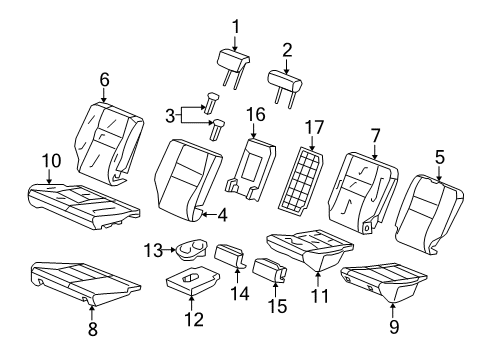 2008 Honda CR-V Rear Seat Components Cup Holder, Rear Armrest (Indigo Black) Diagram for 82184-SWA-A11ZB