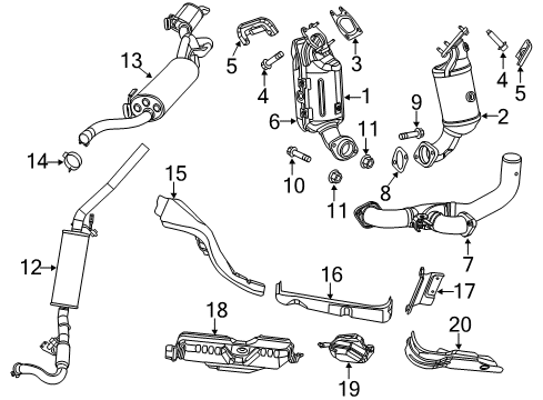 2015 Ram C/V Exhaust Components, Exhaust Manifold Exhaust Crossover Pipe Diagram for 68210982AC