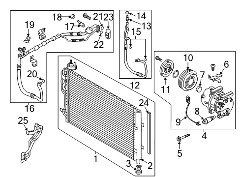 2017 Kia Soul A/C Condenser, Compressor & Lines Suction & Liquid Tube Assembly Diagram for 97775B2310