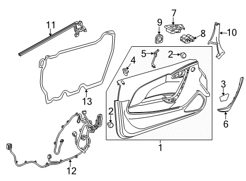 2018 Buick Cascada Mirrors Mirror Motor Diagram for 13297110