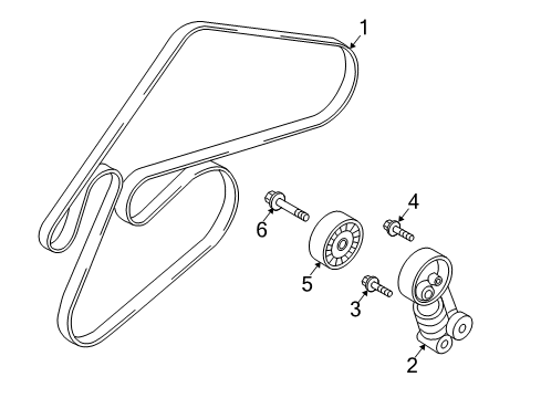 2018 Genesis G80 Belts & Pulleys Ribbed V-Belt Diagram for 25212-3F501