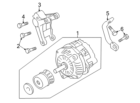 2014 Chevrolet Caprice Alternator Rear Brace Diagram for 92233077