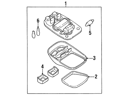 1995 Kia Sephia Bulbs Lamp-Room Diagram for 0K20C5131022