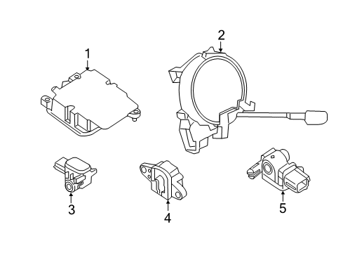 2015 Nissan Rogue Air Bag Components Clock Spring Steering Wire Diagram for 25554-5HA1C