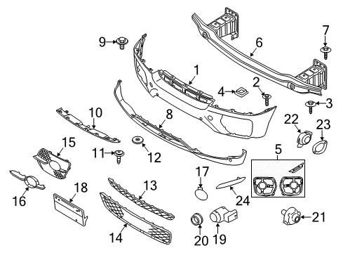 2010 BMW X6 Parking Aid Trim Bar, Left Diagram for 51117188385