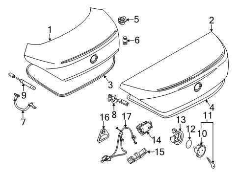 2009 BMW 650i Trunk Gasket Diagram for 51247147007