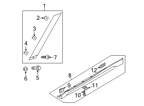 2014 Hyundai Veloster Exterior Trim - Pillars, Rocker & Floor Clip Diagram for 86179-2V000