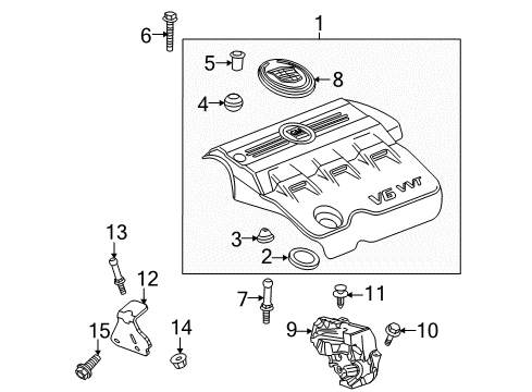 2012 Cadillac SRX Engine Appearance Cover Sound Absorber Diagram for 12643431